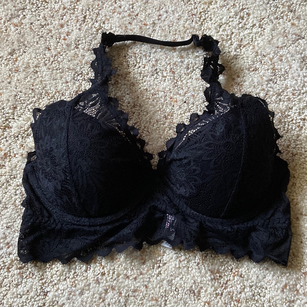 S PINK lightly lined halter bralette
